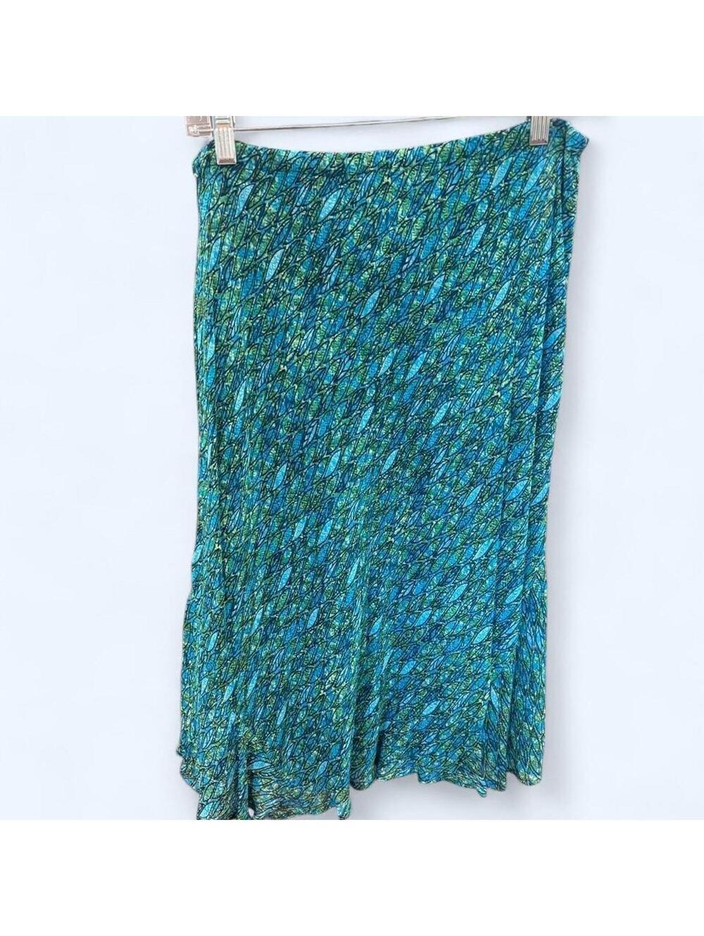 JM Collection Women's Blue and Green Skirt
